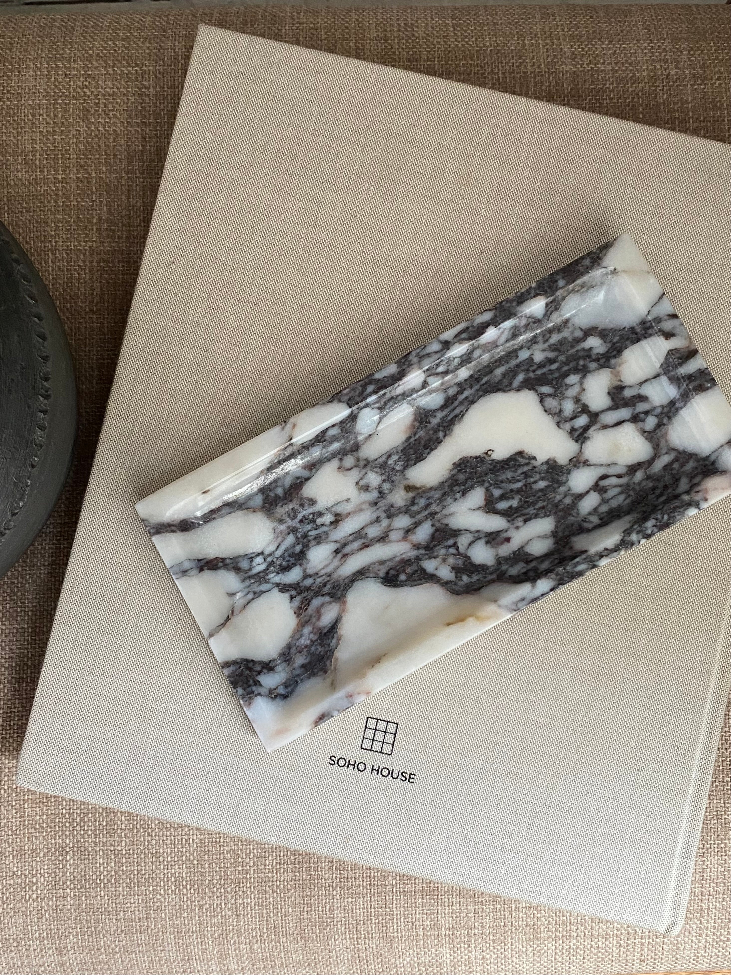 The Calacatta Viola Rectangular Marble Tray