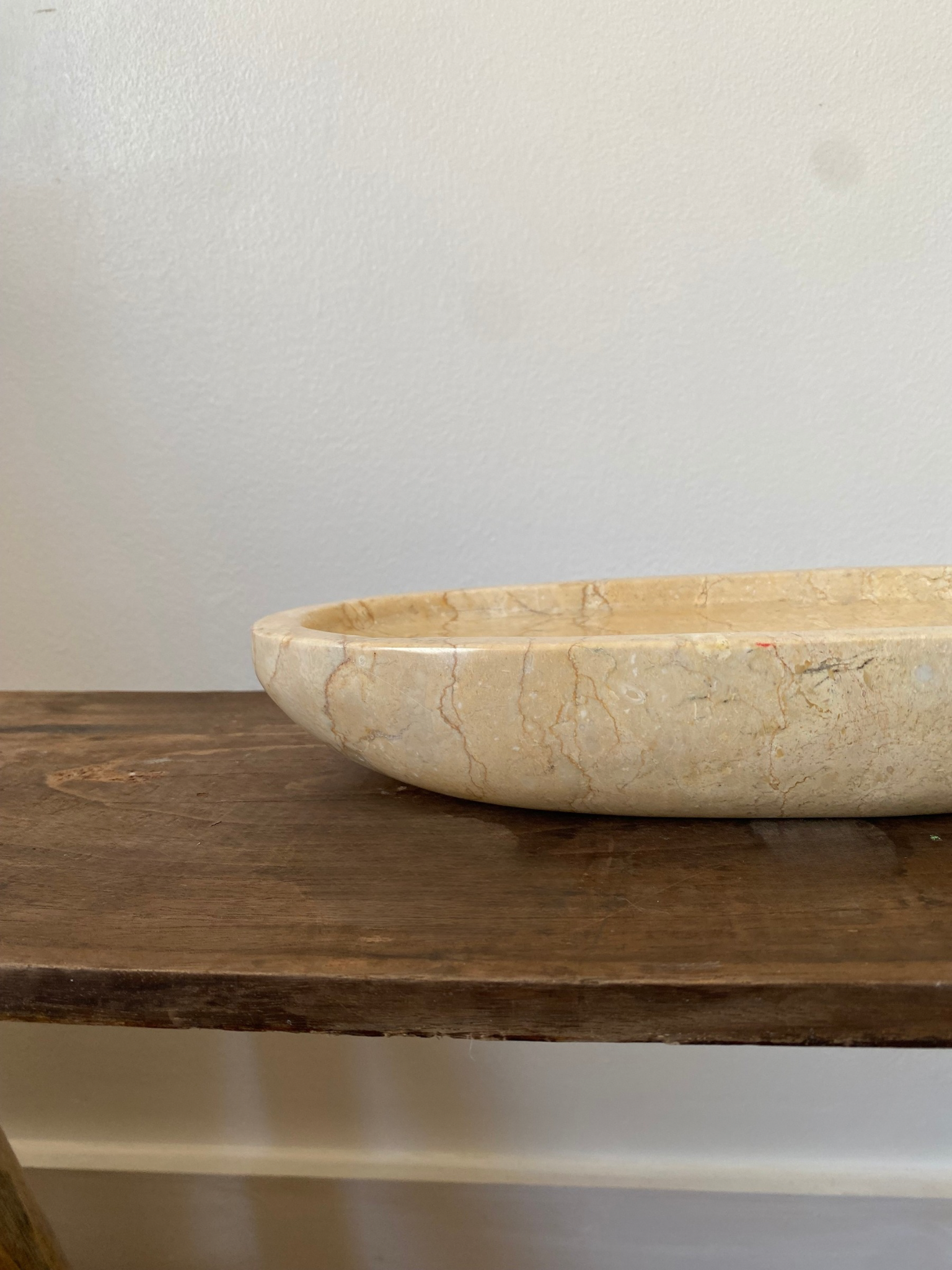 Malida Decor Oval Marble Tray – Beige Stone Decorative Tray