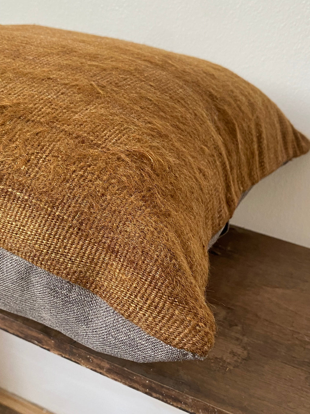 Caramel Cushion Cover - Vintage Turkish Kilim & Goat Hair