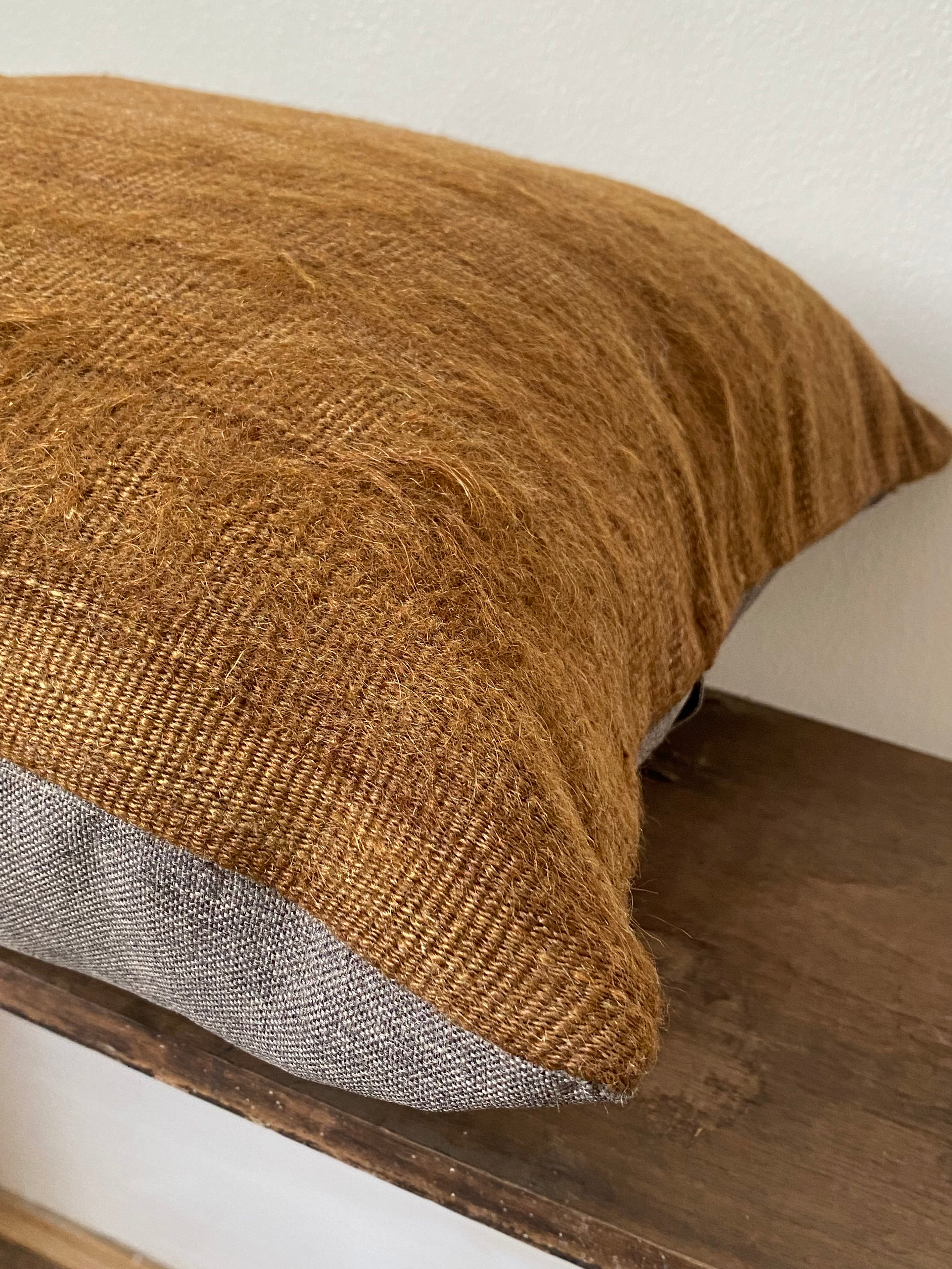 Caramel Cushion Cover - Vintage Turkish Kilim & Goat Hair