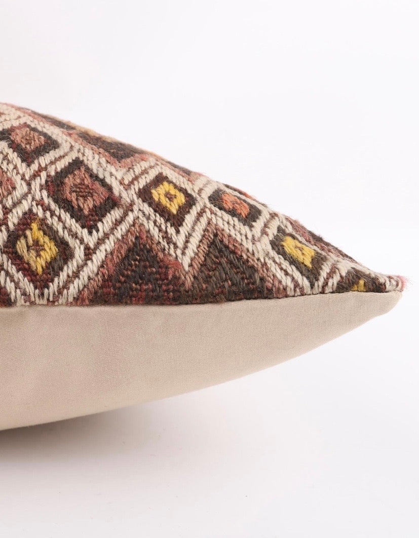 Anatolu Brown Turkish Kilim Pillow Cover