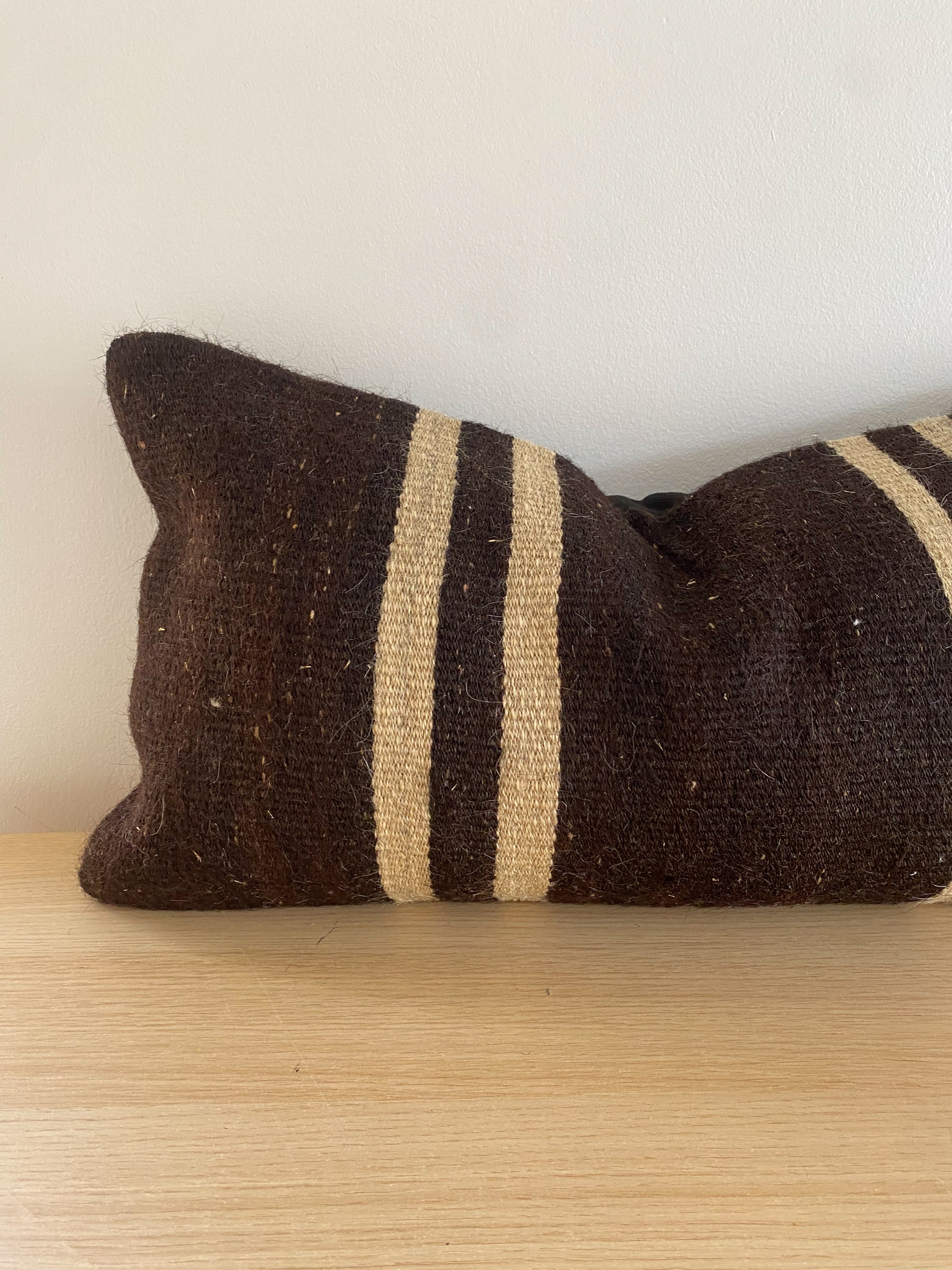 The Aylin Stripe Cushion Cover – Vintage Turkish Lumbar Kilim