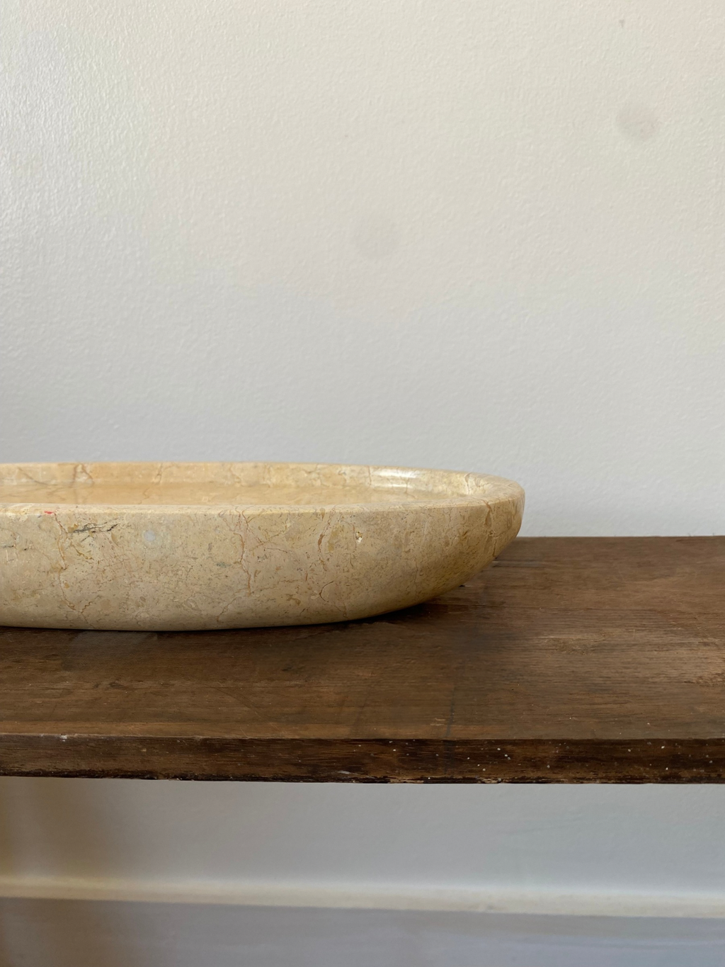 Malida Decor Oval Marble Tray – Beige Stone Decorative Tray