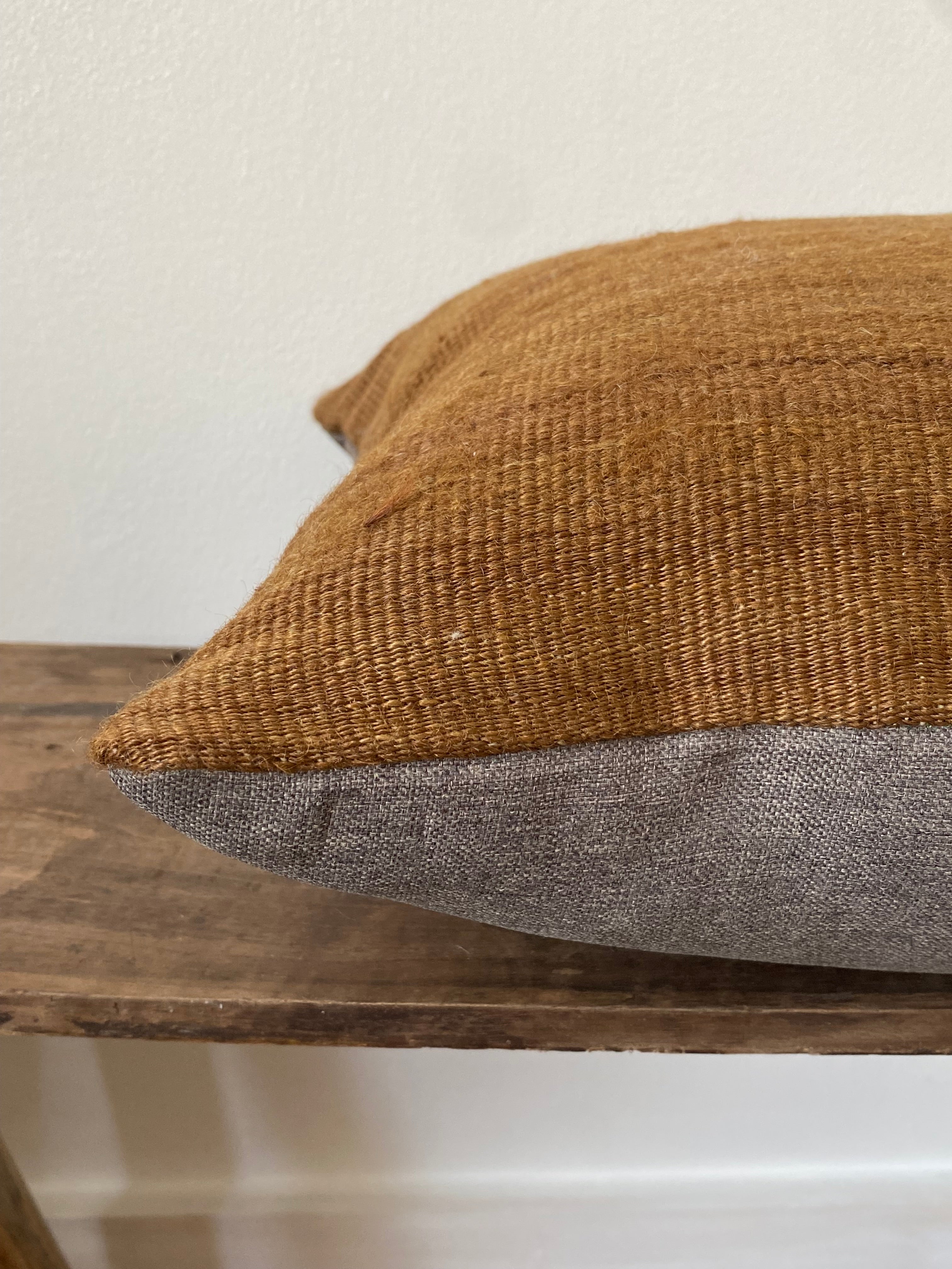 Caramel Cushion Cover - Vintage Turkish Kilim & Goat Hair