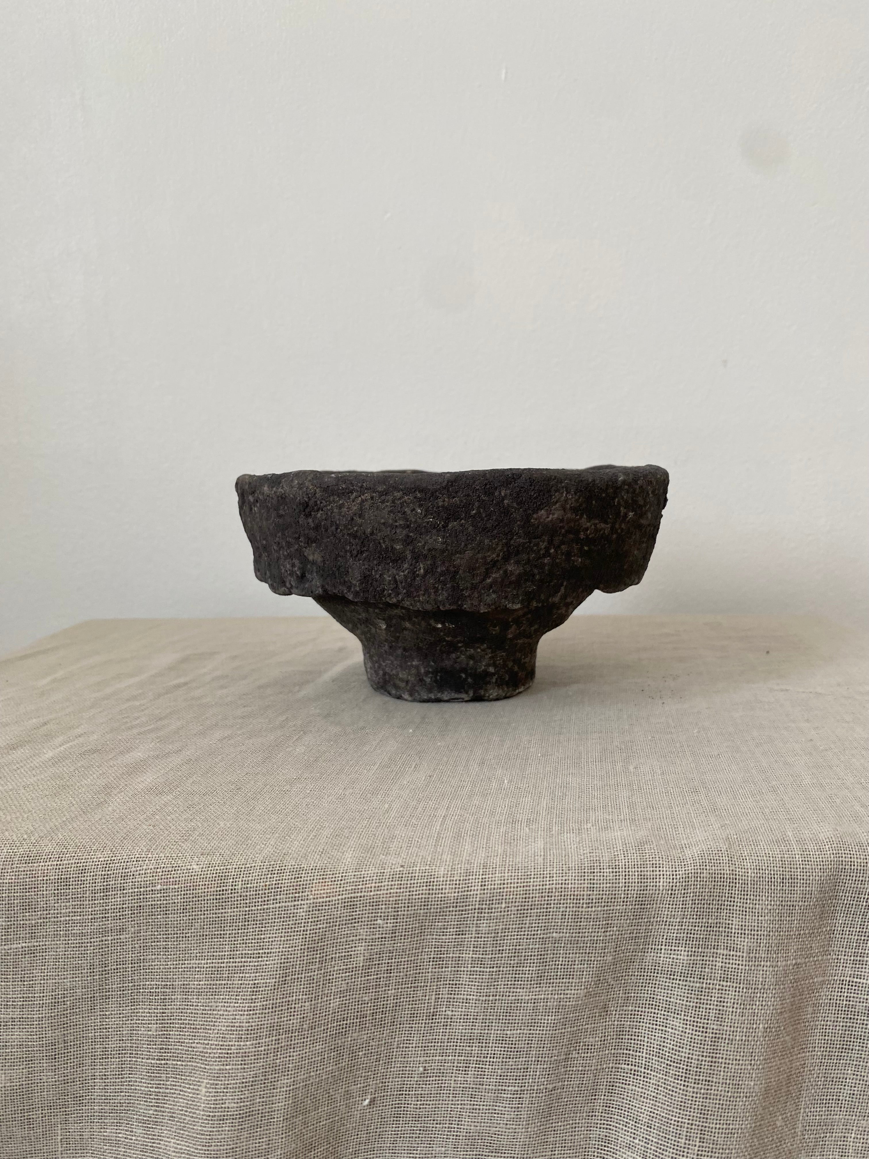 Black Handmade Paper Mache Bowl