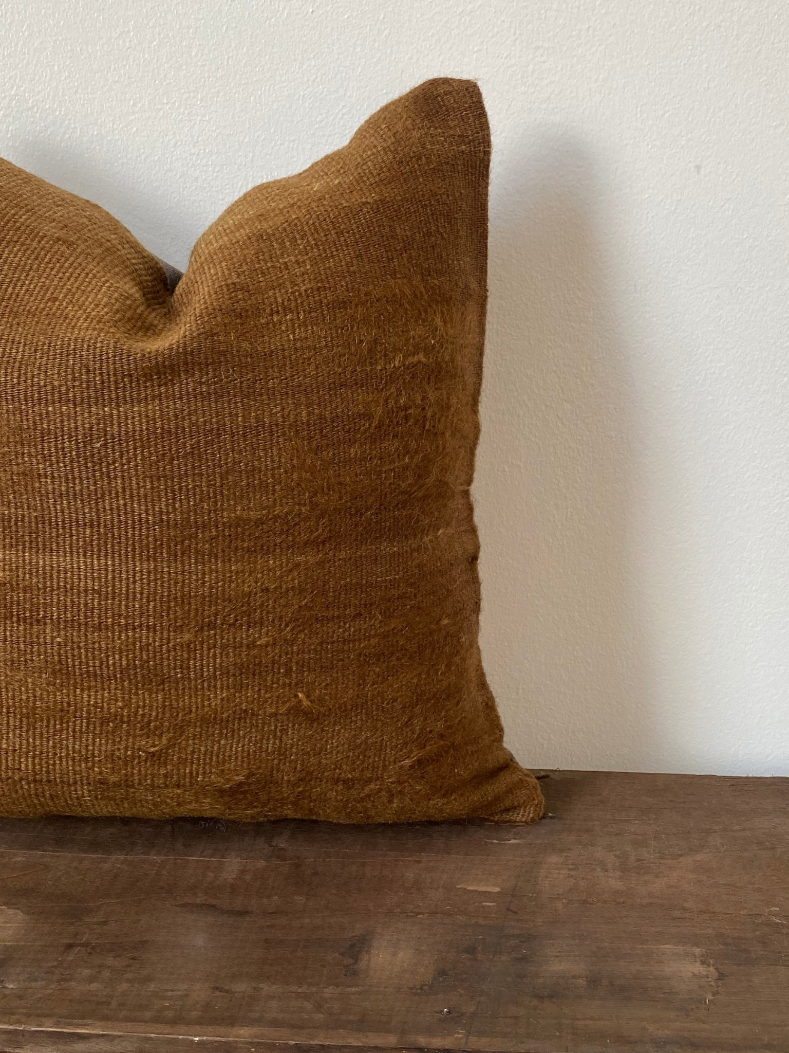 Caramel Cushion Cover - Vintage Turkish Kilim & Goat Hair