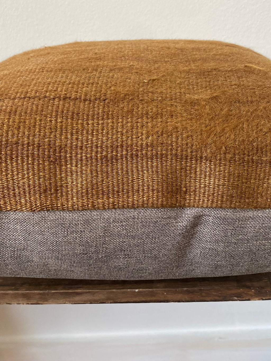 Caramel Cushion Cover - Vintage Turkish Kilim & Goat Hair