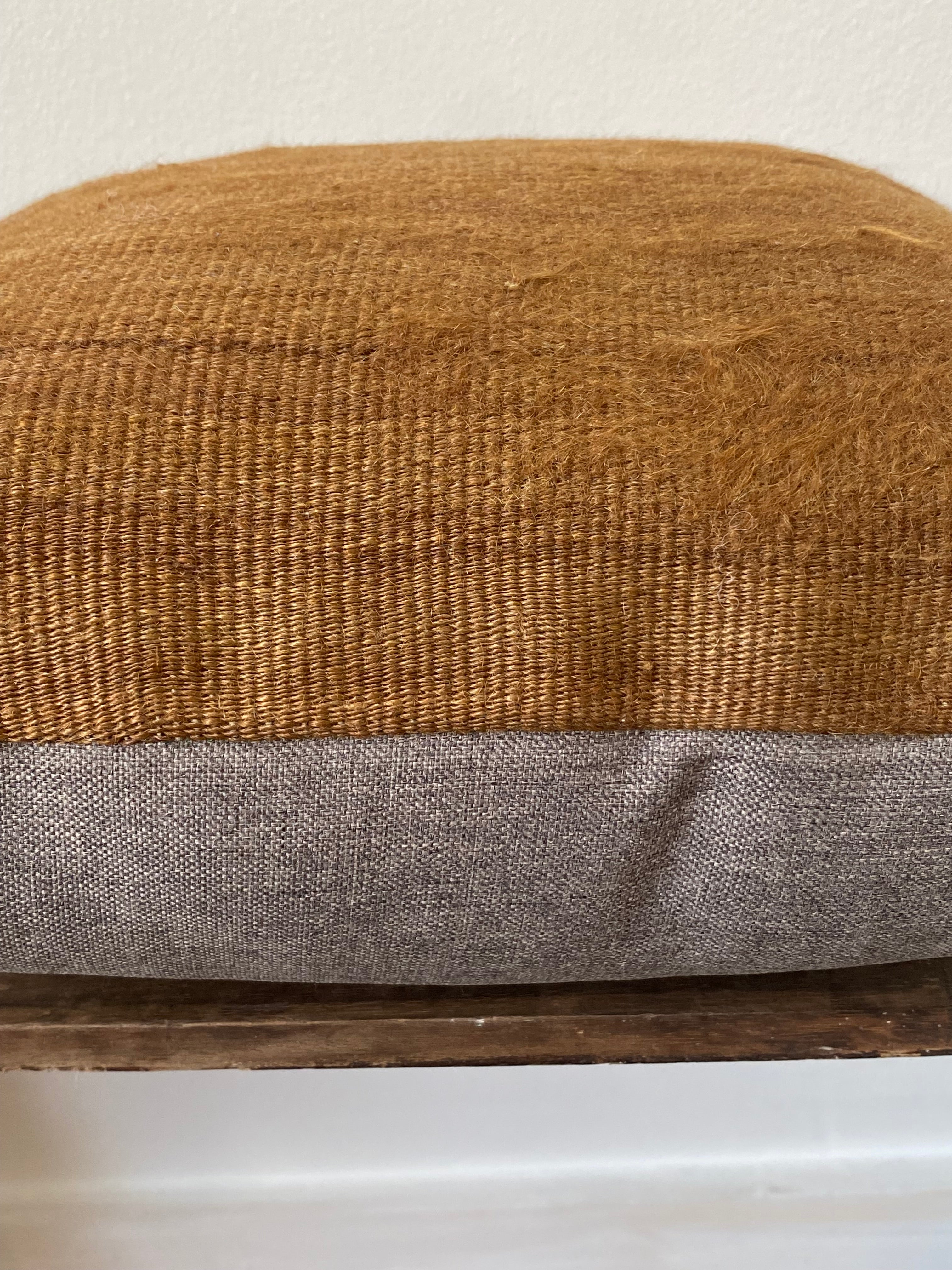 Caramel Cushion Cover - Vintage Turkish Kilim & Goat Hair