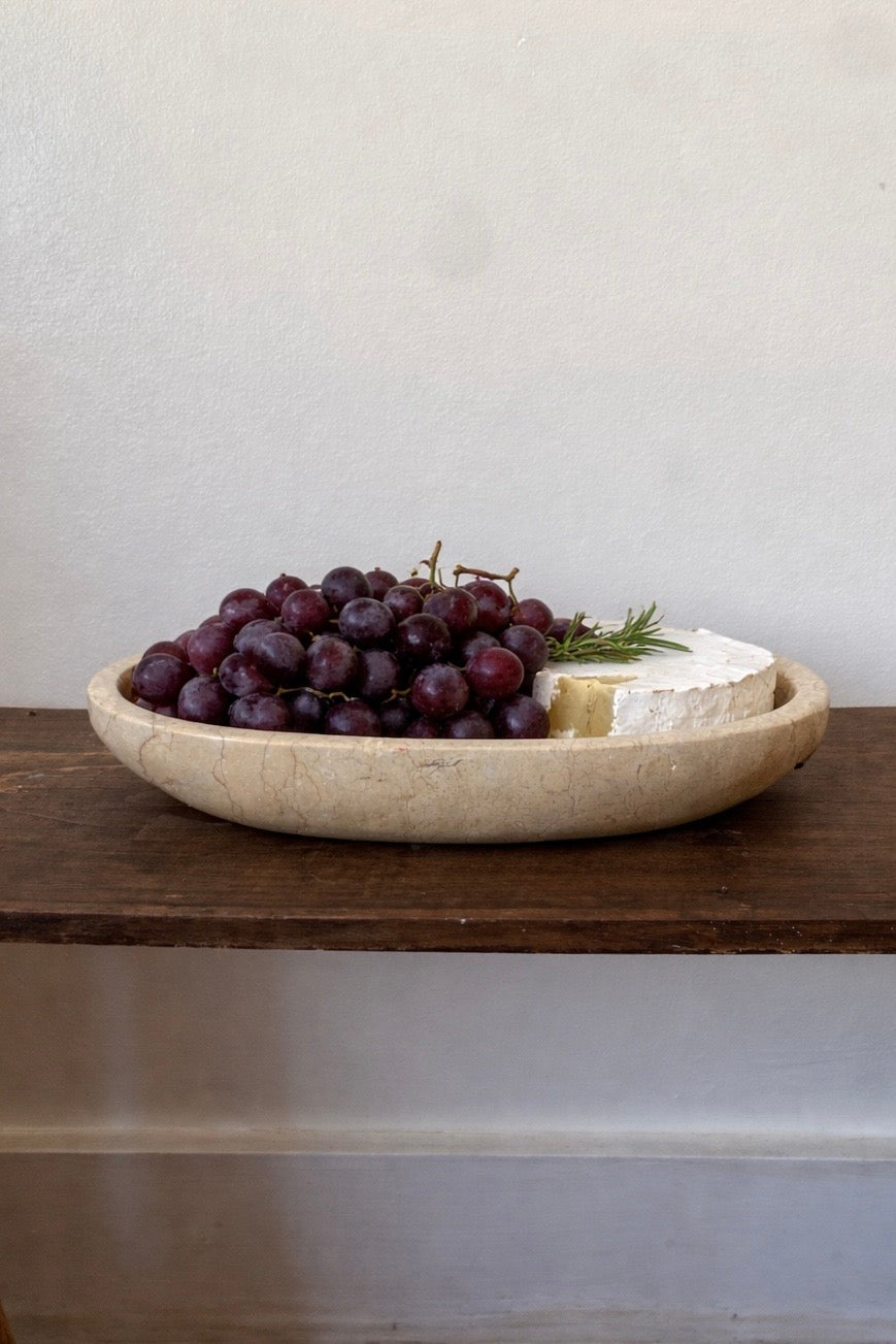 Malida Decor Oval Marble Tray – Beige Stone Decorative Tray