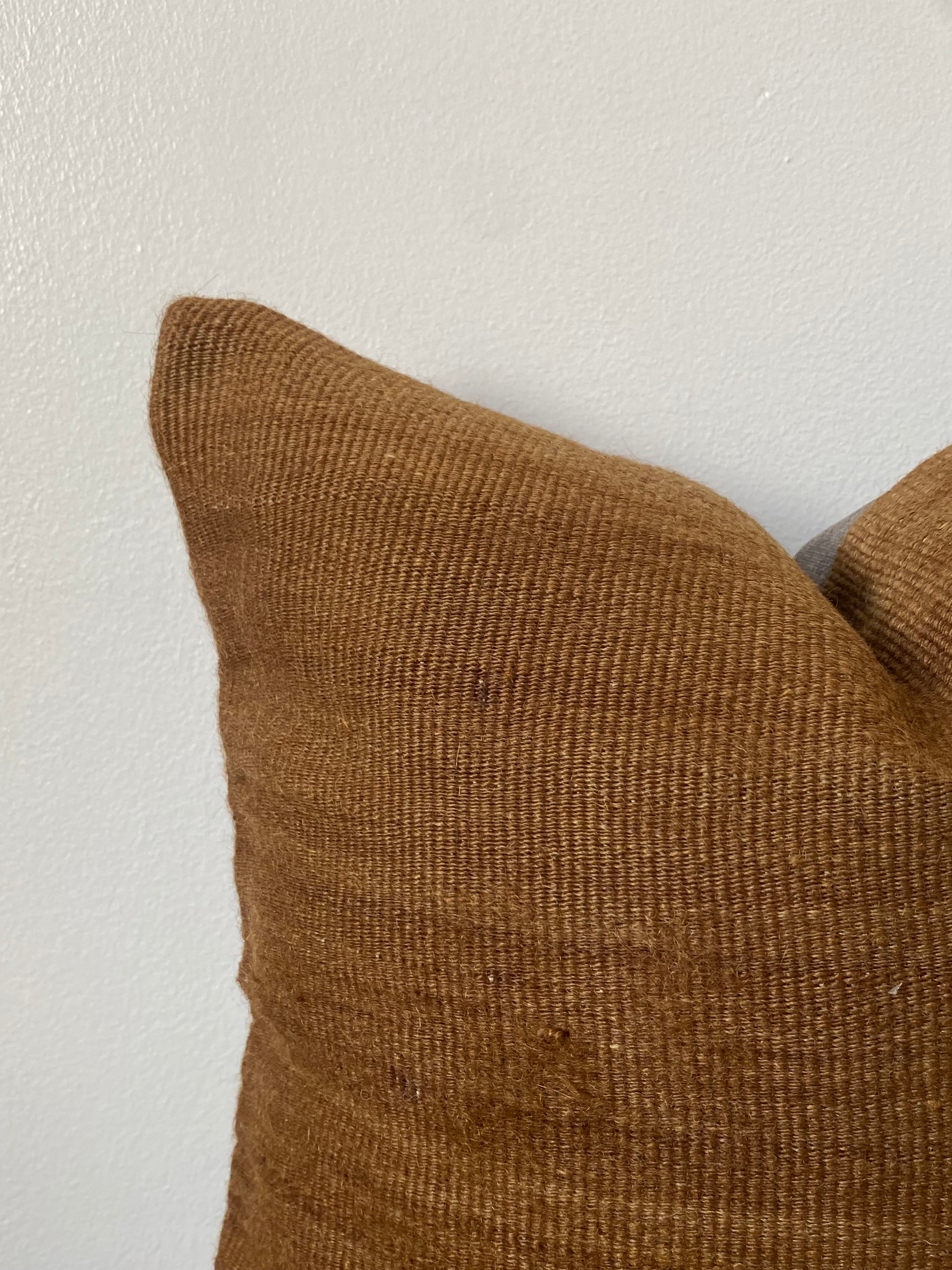 Caramel Cushion Cover - Vintage Turkish Kilim & Goat Hair