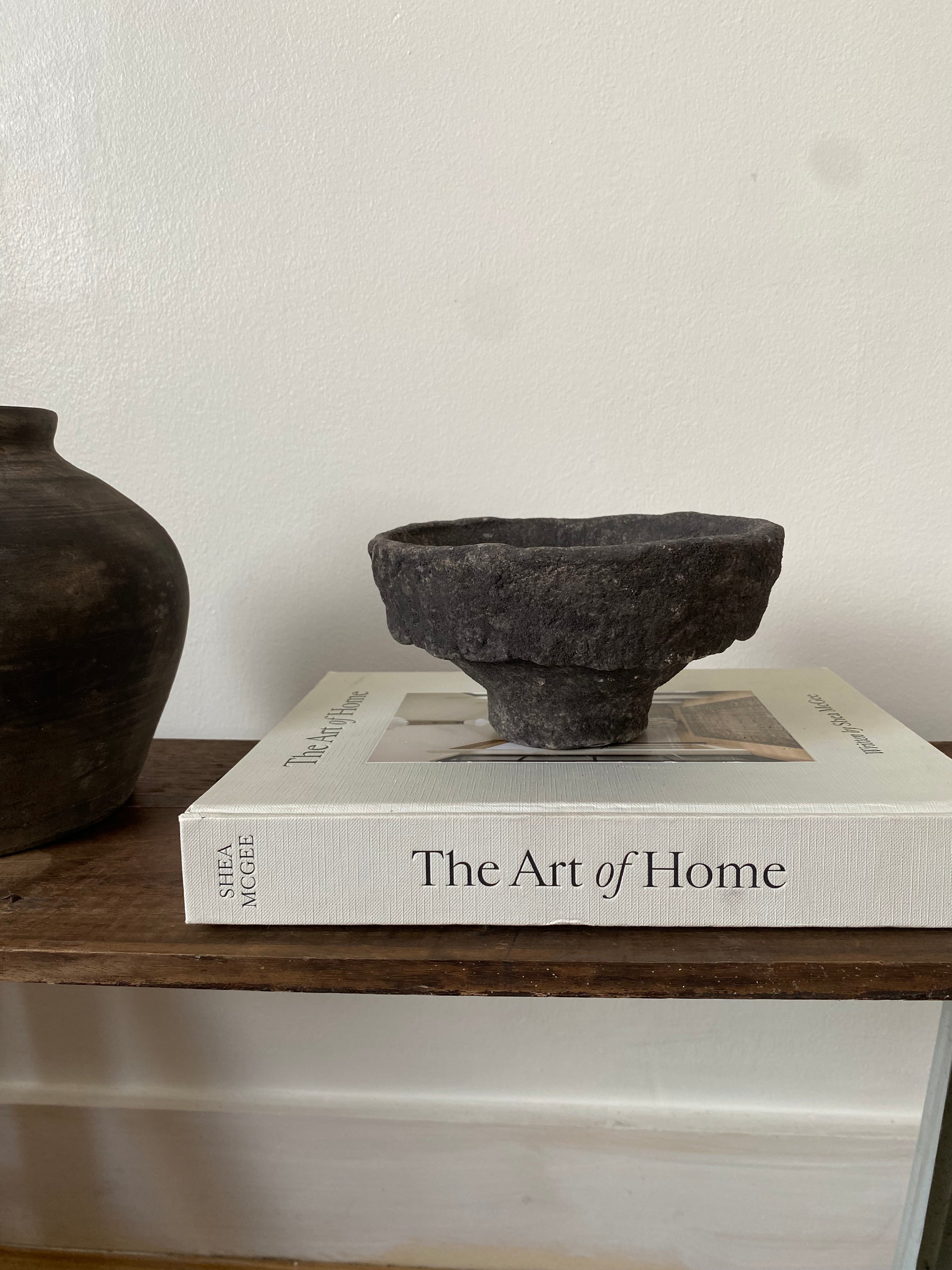 Black Handmade Paper Mache Bowl