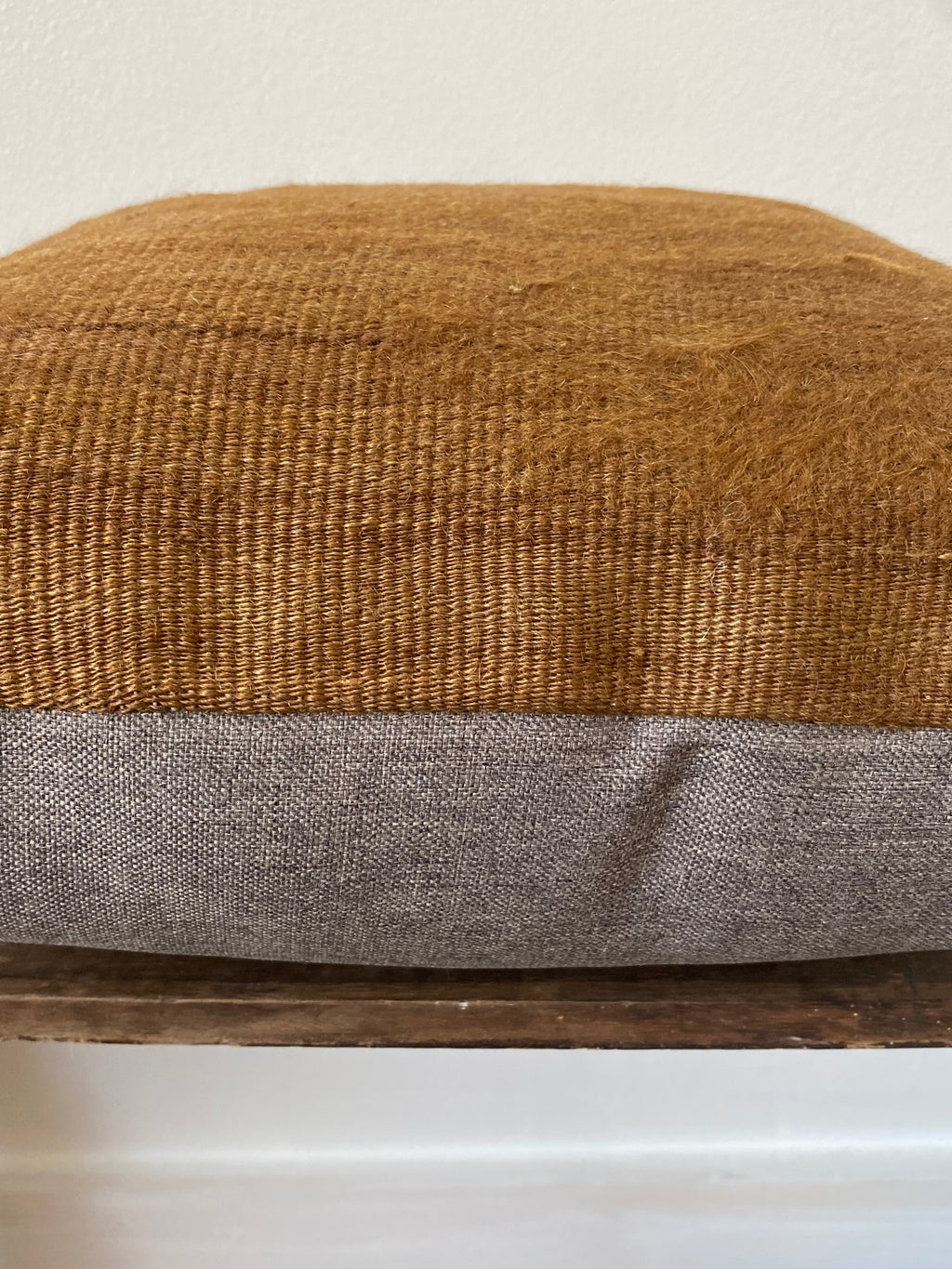 Caramel Cushion Cover - Vintage Turkish Kilim & Goat Hair
