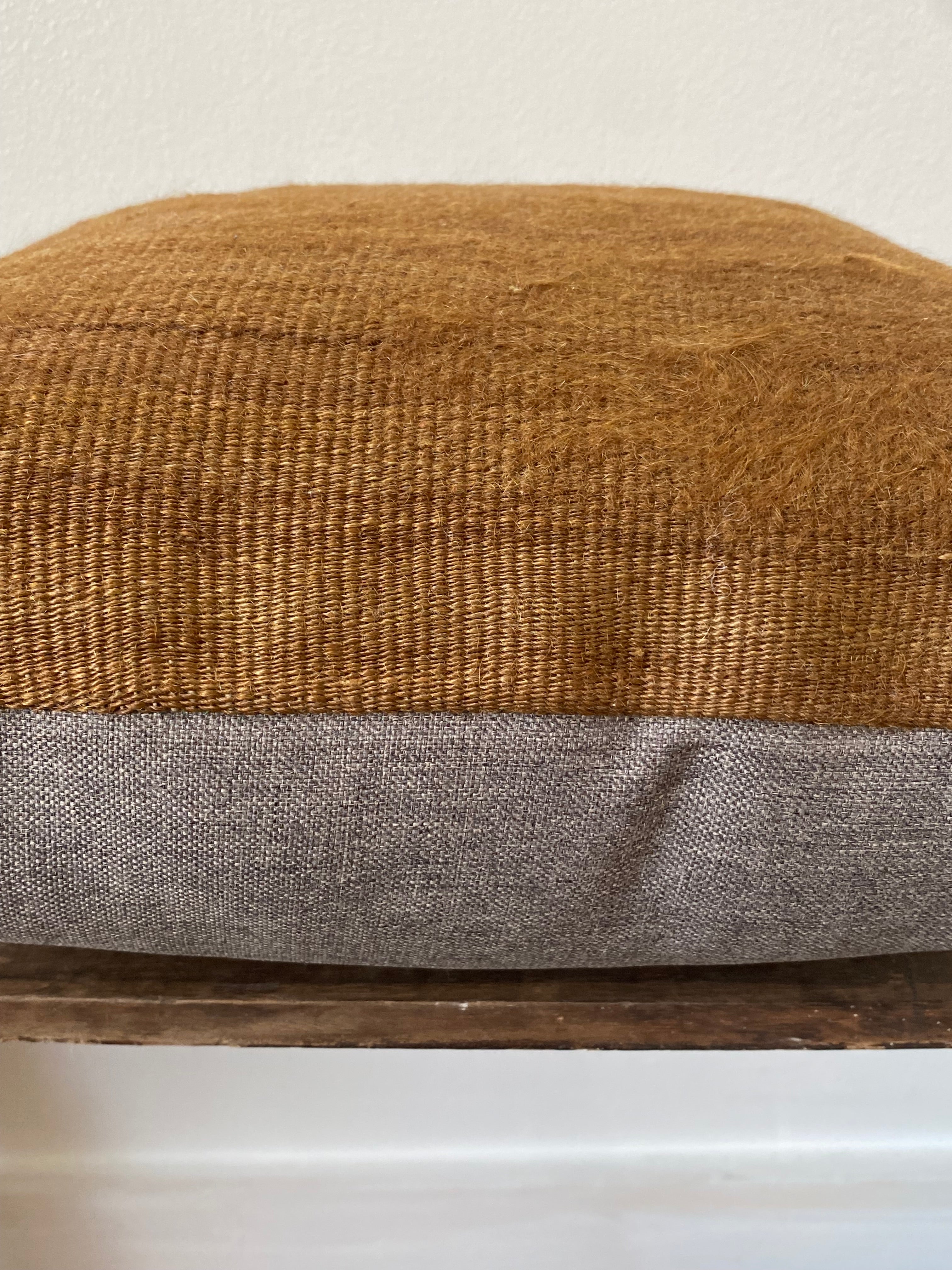 Caramel Cushion Cover - Vintage Turkish Kilim & Goat Hair