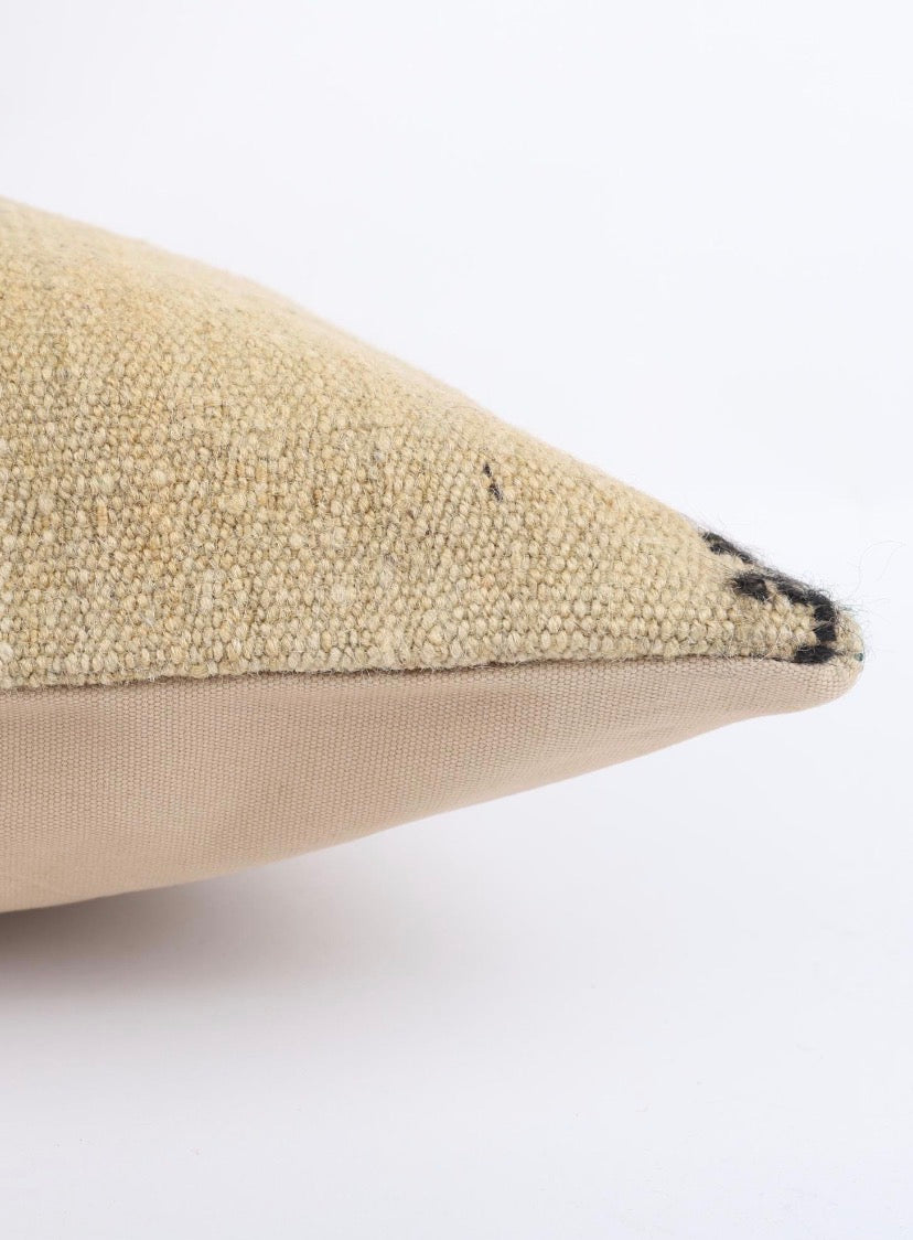 Elifi Beige Turkish Kilim Pillow Cover