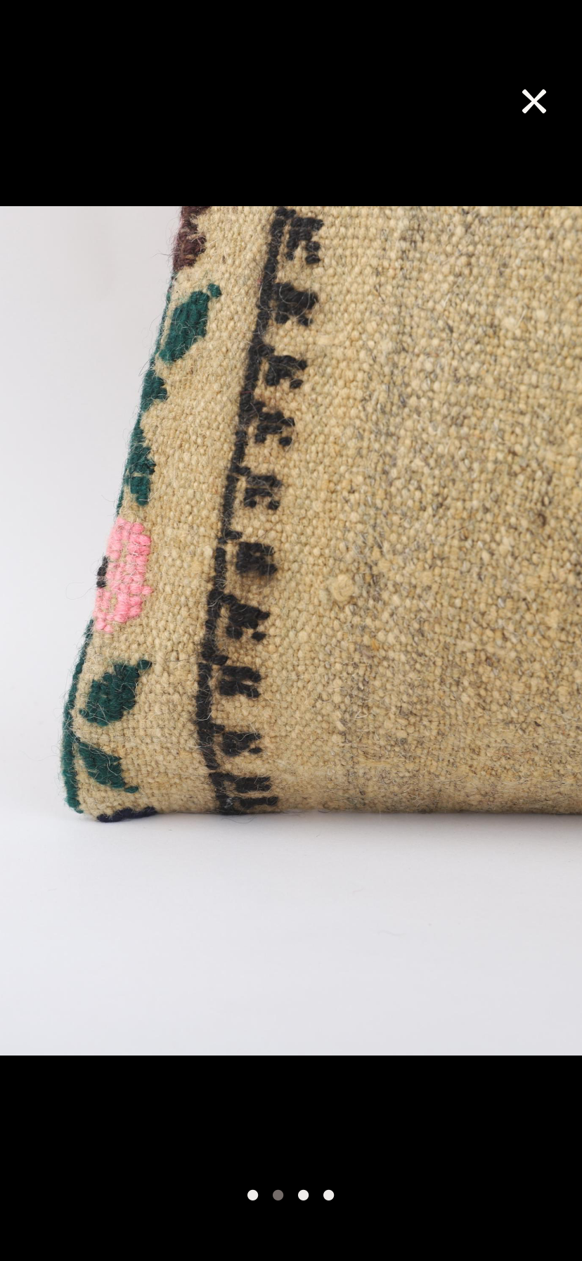 Elifi Beige Turkish Kilim Pillow Cover