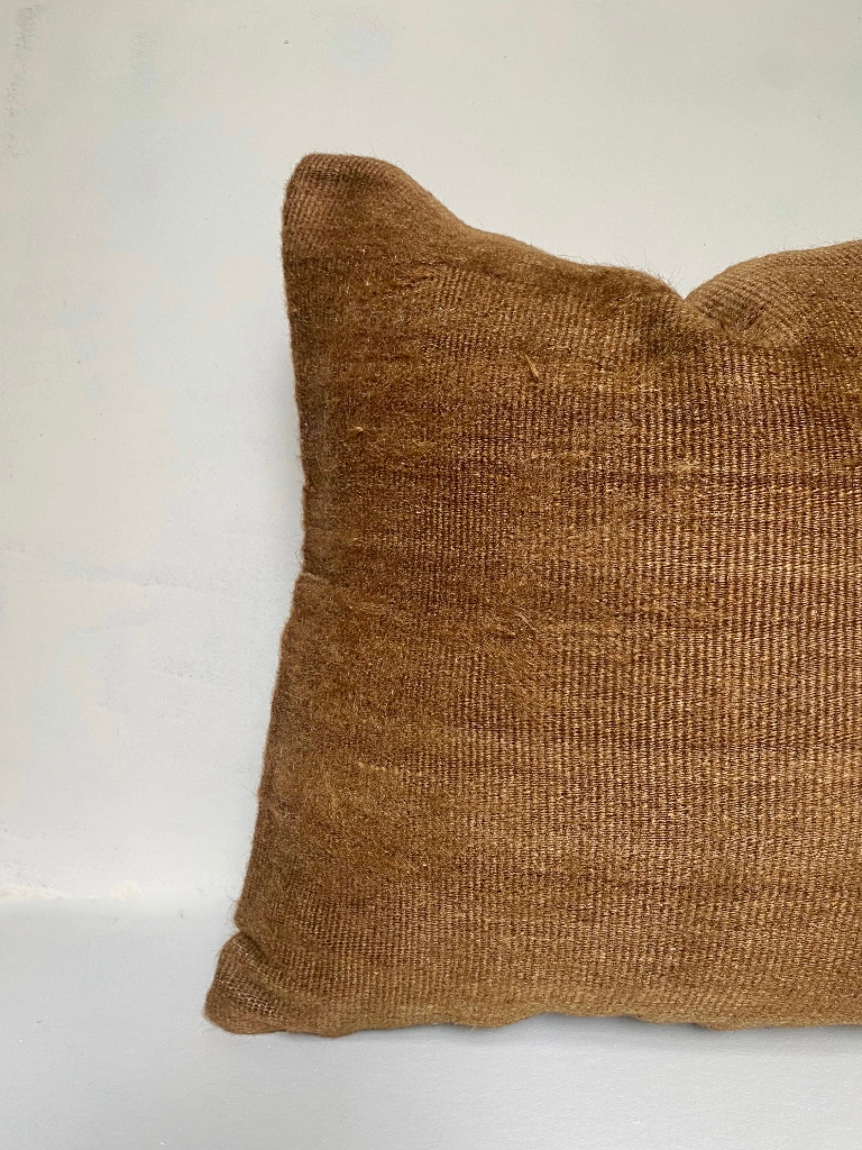 Caramel Cushion Cover - Vintage Turkish Kilim & Goat Hair