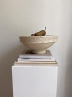 Papermache Bowl decorative bowl in natural paper mâché, perfect for organic modern interiors, minimalist styling, and sculptural home accents.