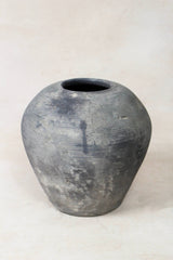 Antique Clay Pot –  Grey Earthenware Vessel- Nola