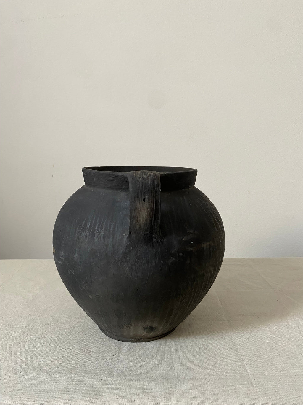 Black Antique Clay pot white background