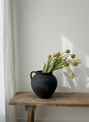 The Nyra – Black Antique Clay Pot