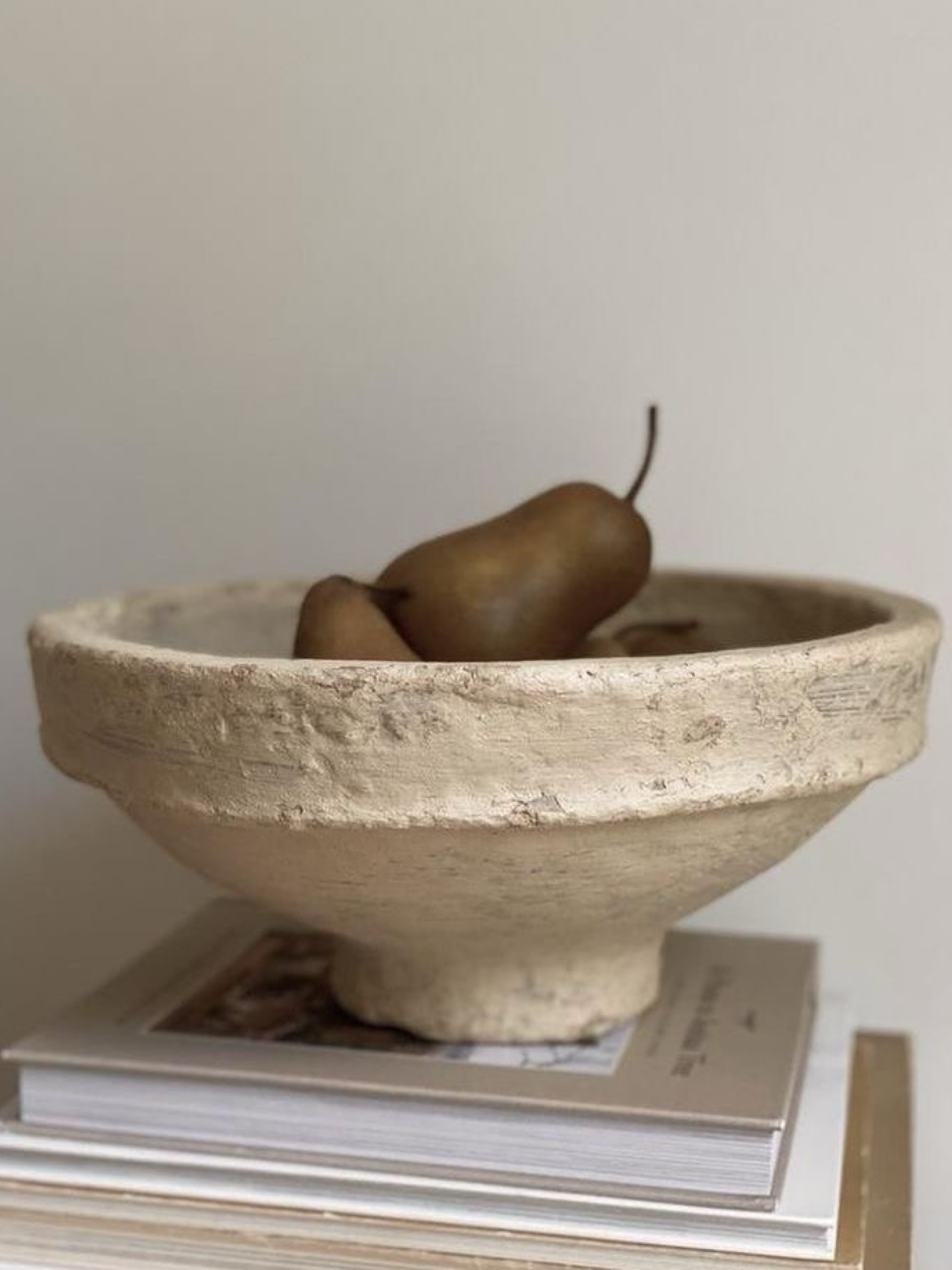 Textured handmade Papermache Bowl decorative bowl in natural paper mâché, perfect for organic modern interiors, minimalist styling, and sculptural home accents.