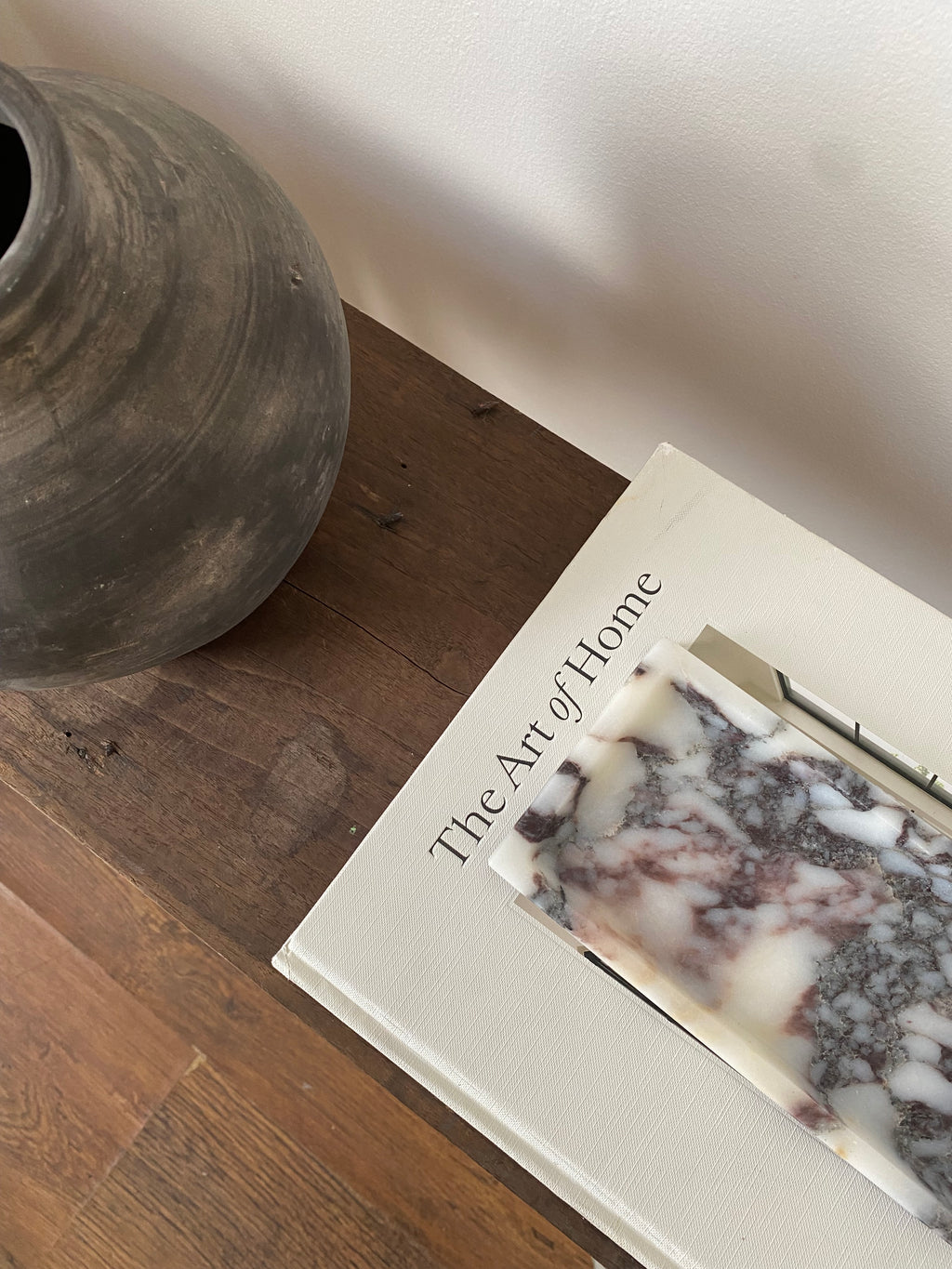 Marble tray on a book 