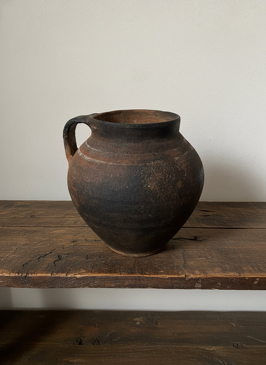 Black Antique Clay Terracotta Pot