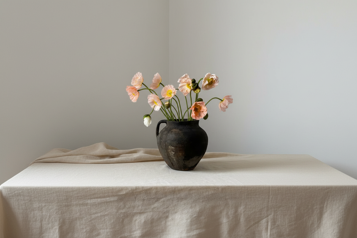 Homepage banner with clay pot - wider spacious view